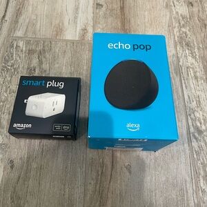 Alexa echo pop for and smart plug set- Smart Speaker with Alexa